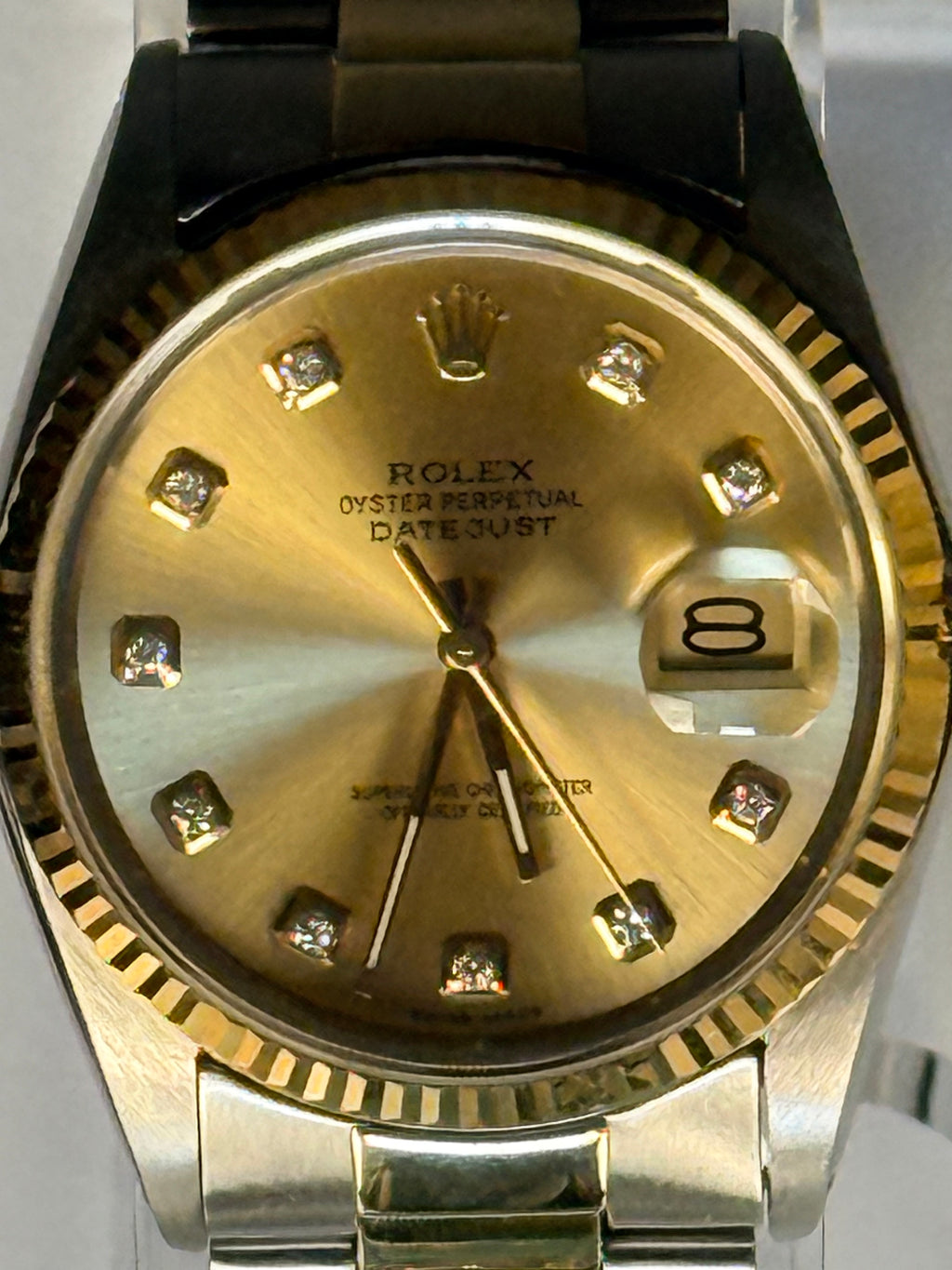 Rolex Datejust 16013 Champagne Diamond Dial Two-Tone Full Set