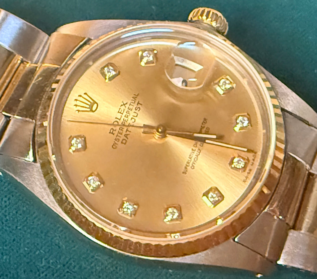 Rolex Datejust 16013 Champagne Diamond Dial Two-Tone Full Set