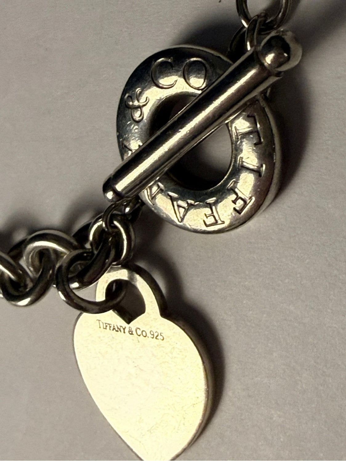 Tiffany & Co Sterling Silver Heart Tag Toggle Necklace 16in 74.1g w Pouch