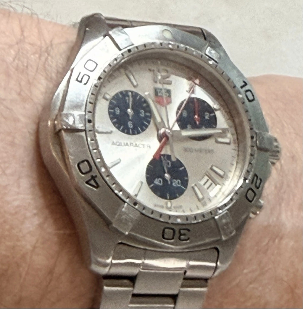 TAG Heuer Aquaracer Chronograph CAF1111 Silver Dial Quartz 41mm Men’s Watch