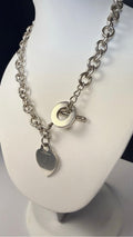 Tiffany & Co Sterling Silver Heart Tag Toggle Necklace 16in 74.1g w Pouch