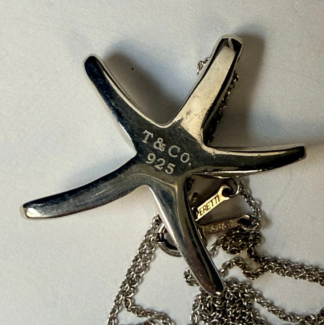 Tiffany & Co Elsa Peretti Starfish Pendant Necklace 16” Sterling Silver 925