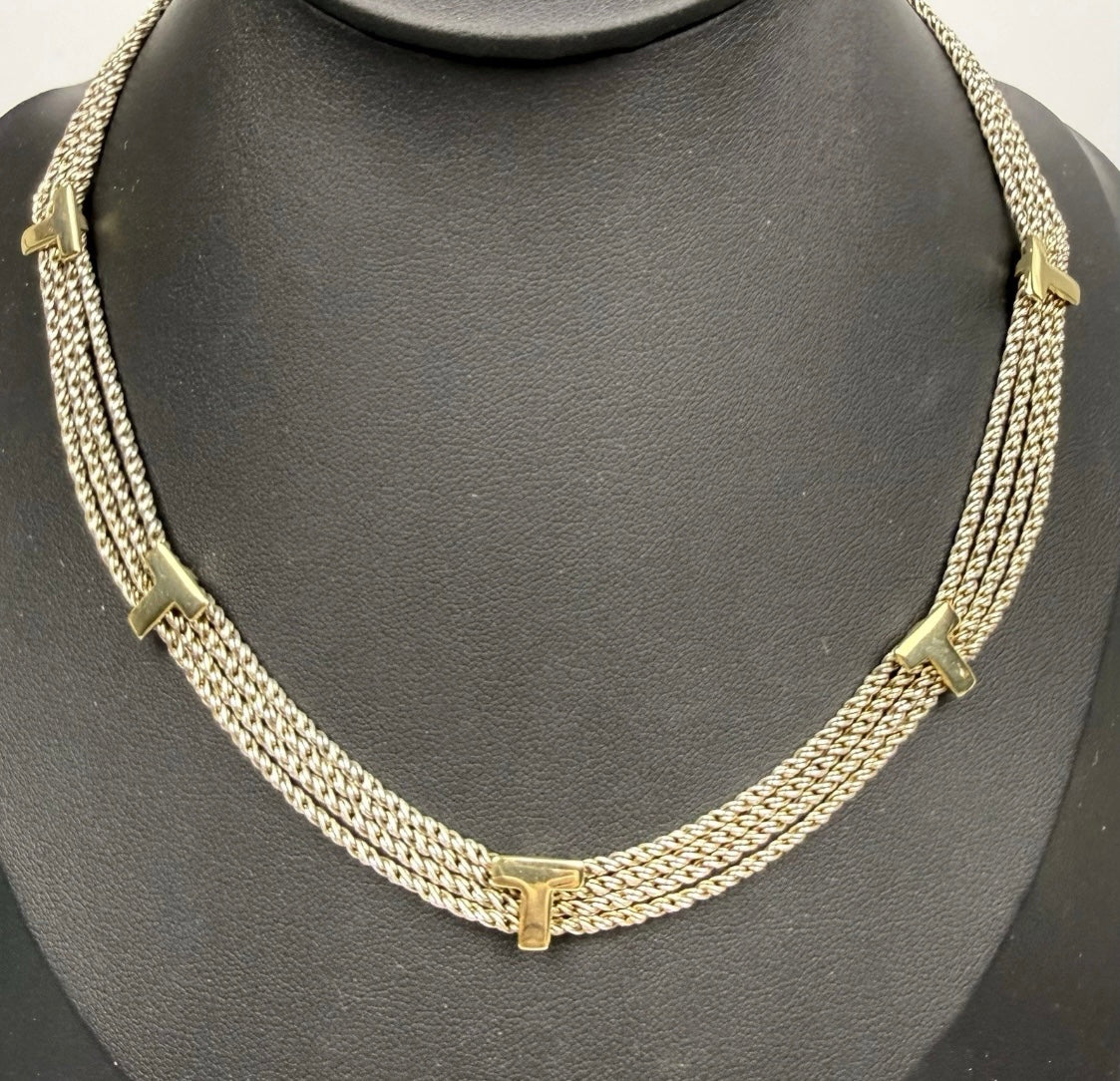 Tiffany & Co. Vintage 4 Strand Twist Necklace Sterling Silver 925 34g Rare
