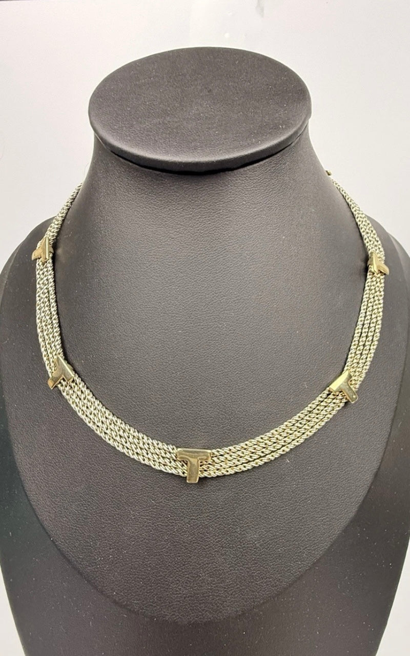 Tiffany & Co. Vintage 4 Strand Twist Necklace Sterling Silver 925 34g Rare