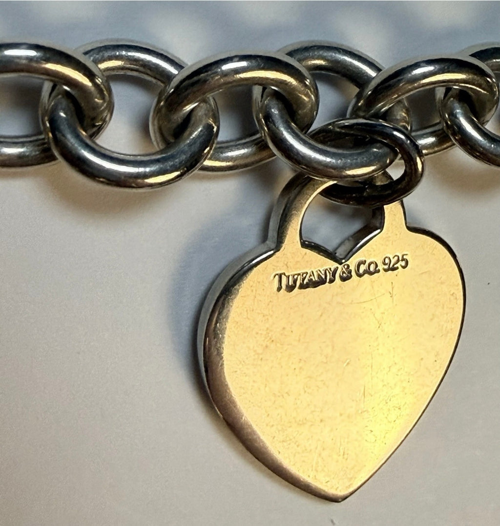 Tiffany & Co. Sterling Silver Heart Tag Necklace 16” 66.3 Grams Signed