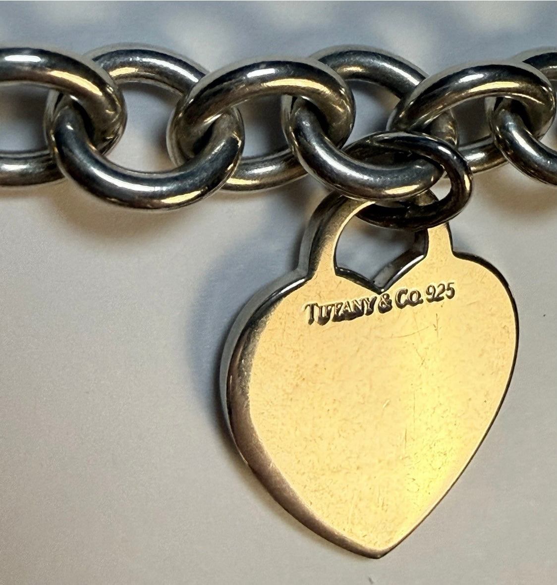 Tiffany & Co. Sterling Silver Heart Tag Necklace 16” 66.3 Grams Signed