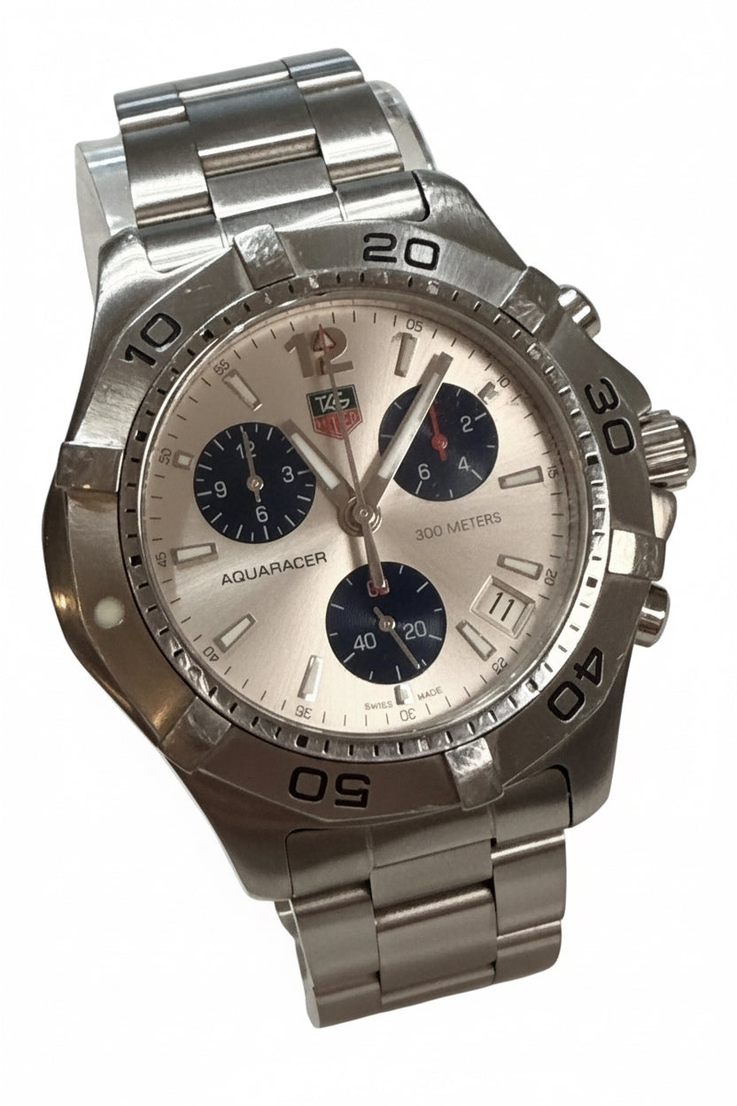 TAG Heuer Aquaracer Chronograph CAF1111 Silver Dial Quartz 41mm Men’s Watch