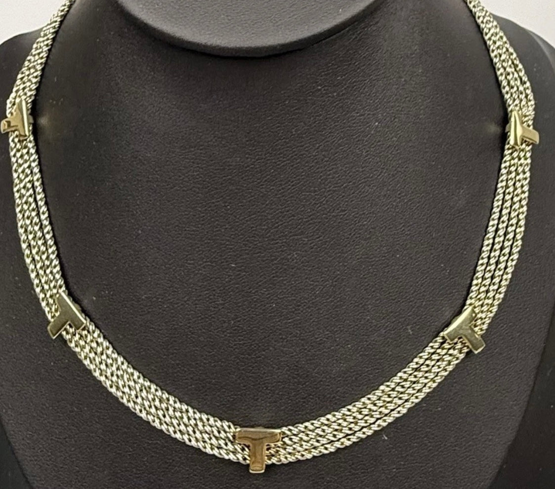 Tiffany & Co. Vintage 4 Strand Twist Necklace Sterling Silver 925 34g Rare
