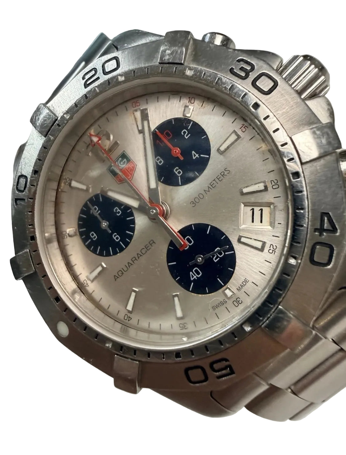 TAG Heuer Aquaracer Chronograph CAF1111 Silver Dial Quartz 41mm Men’s Watch