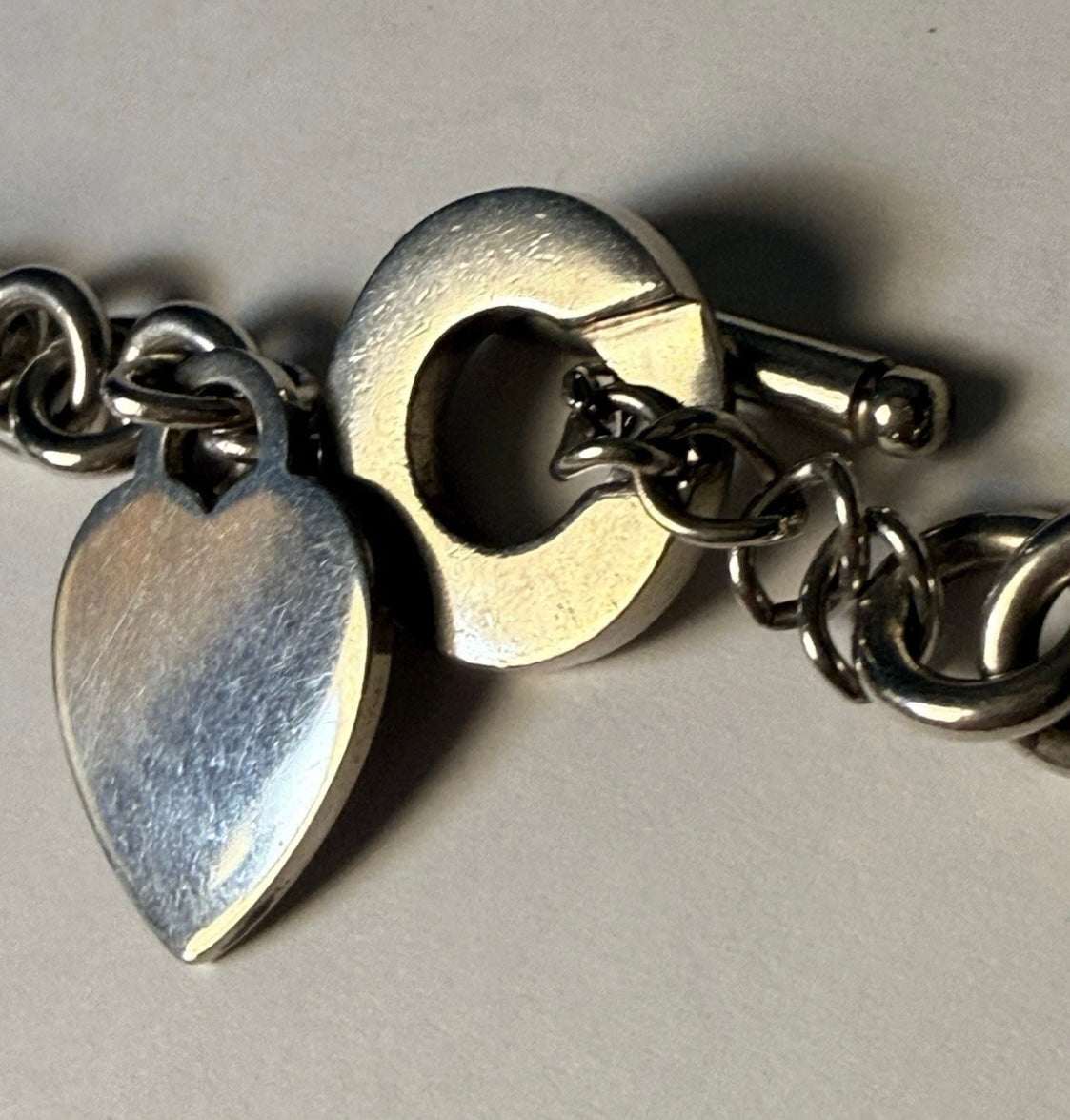 Tiffany & Co Sterling Silver Heart Tag Toggle Necklace 16in 74.1g w Pouch