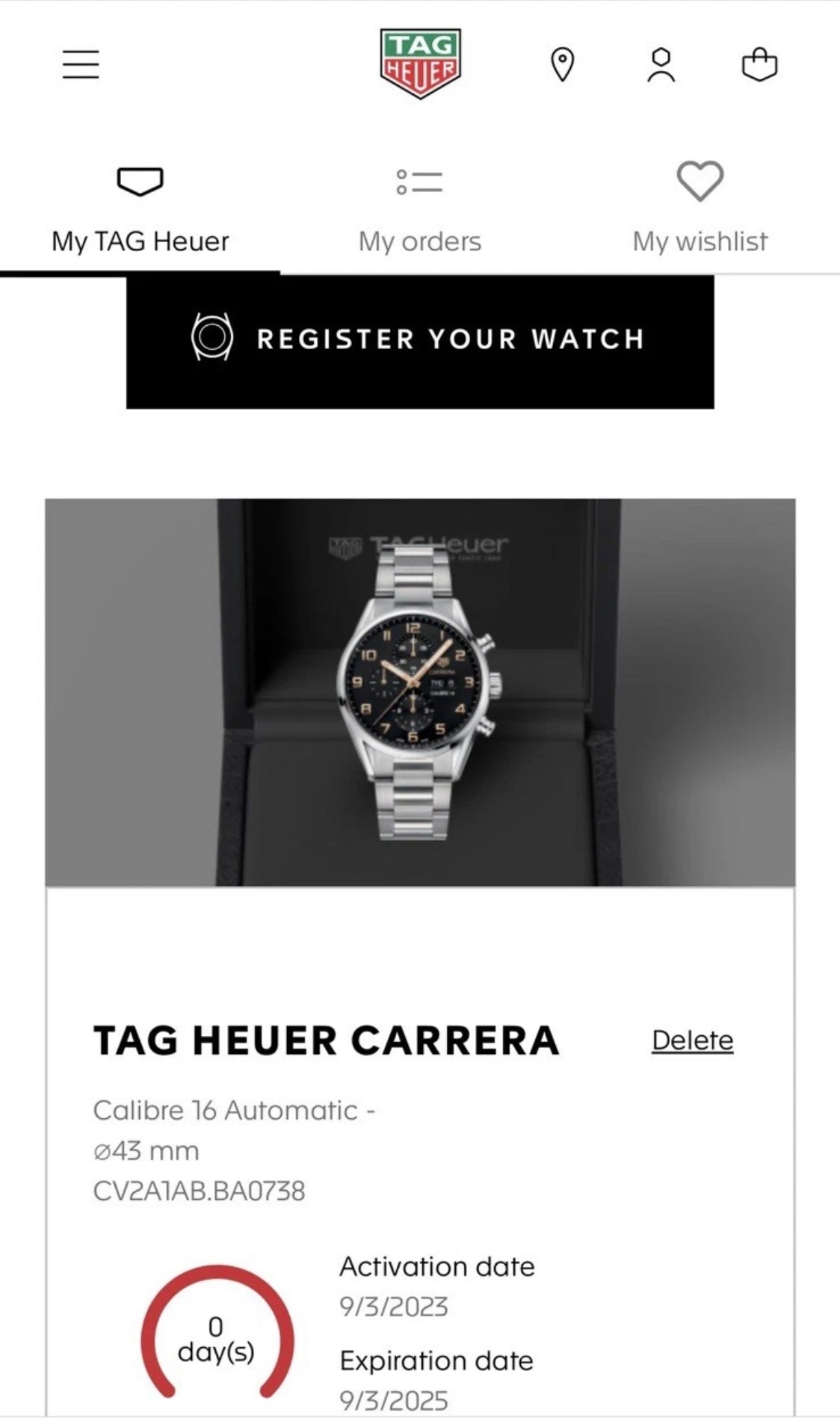 TAG Heuer Carrera Calibre 16 Day Date Chronograph CV2A1AB Full Set 43mm