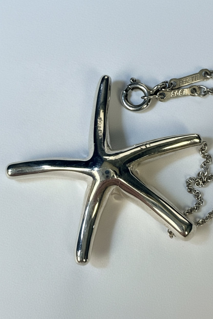 Tiffany & Co Elsa Peretti Starfish Pendant Necklace 16” Sterling Silver 925