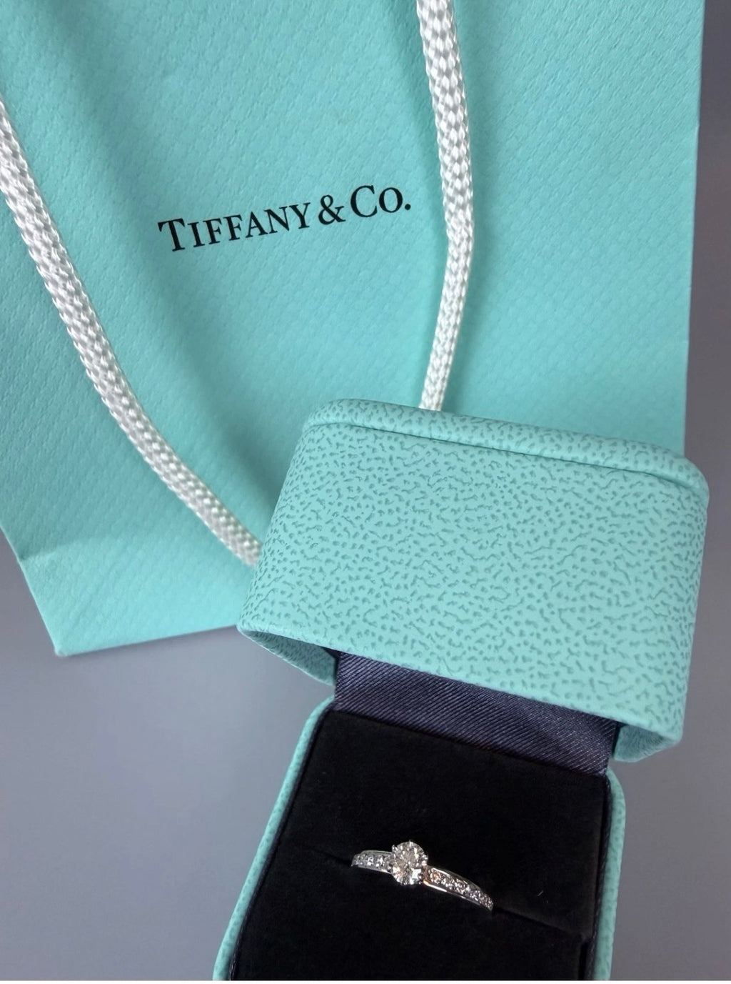 Tiffany & Co Platinum Diamond Engagement Ring 0.33ct VS2 H Brilliant Cut