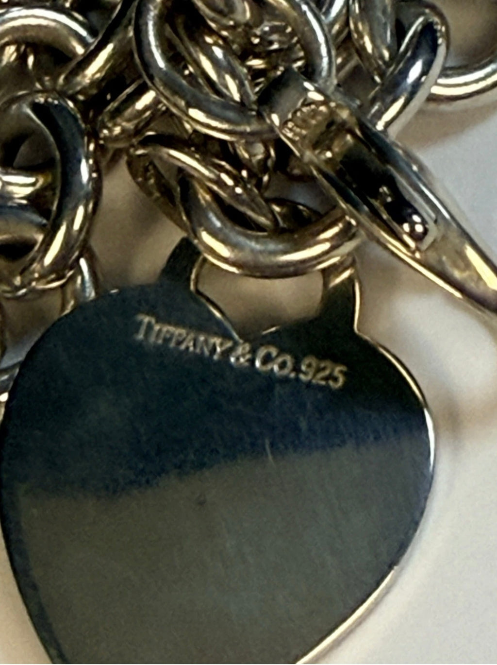 Tiffany & Co Sterling Silver Heart Tag Toggle Necklace 16in 74.1g w Pouch
