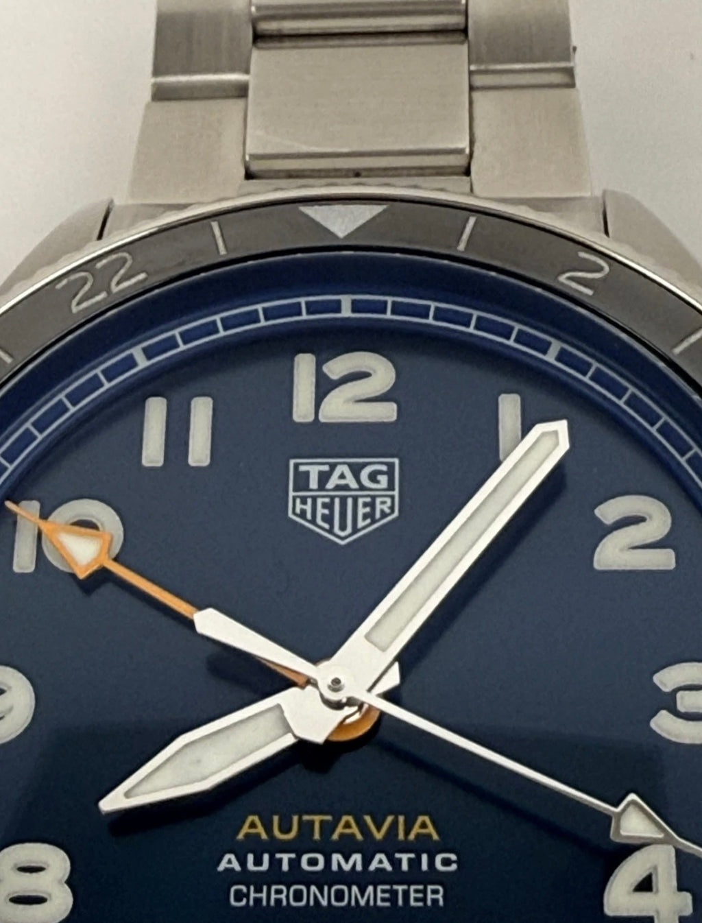 TAG Heuer Autavia GMT 60th Anniversary Blue Dial Batman Bezel Calibre 7 42mm Full Set