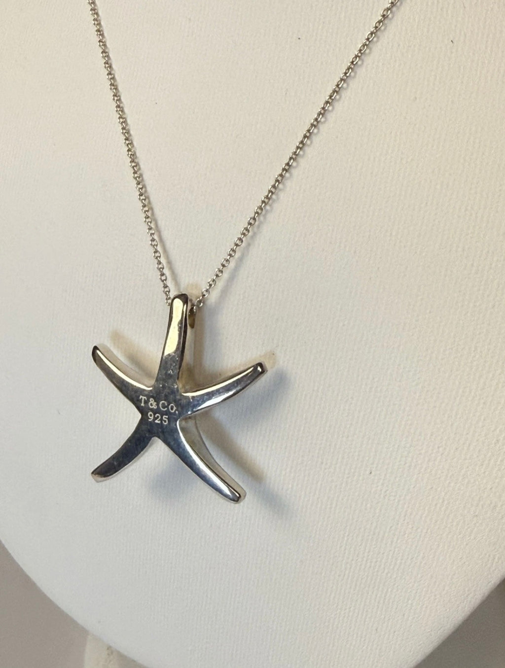 Tiffany & Co Elsa Peretti Starfish Pendant Necklace 16” Sterling Silver 925