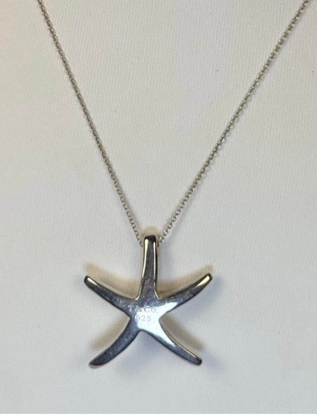 Tiffany & Co Elsa Peretti Starfish Pendant Necklace 16” Sterling Silver 925