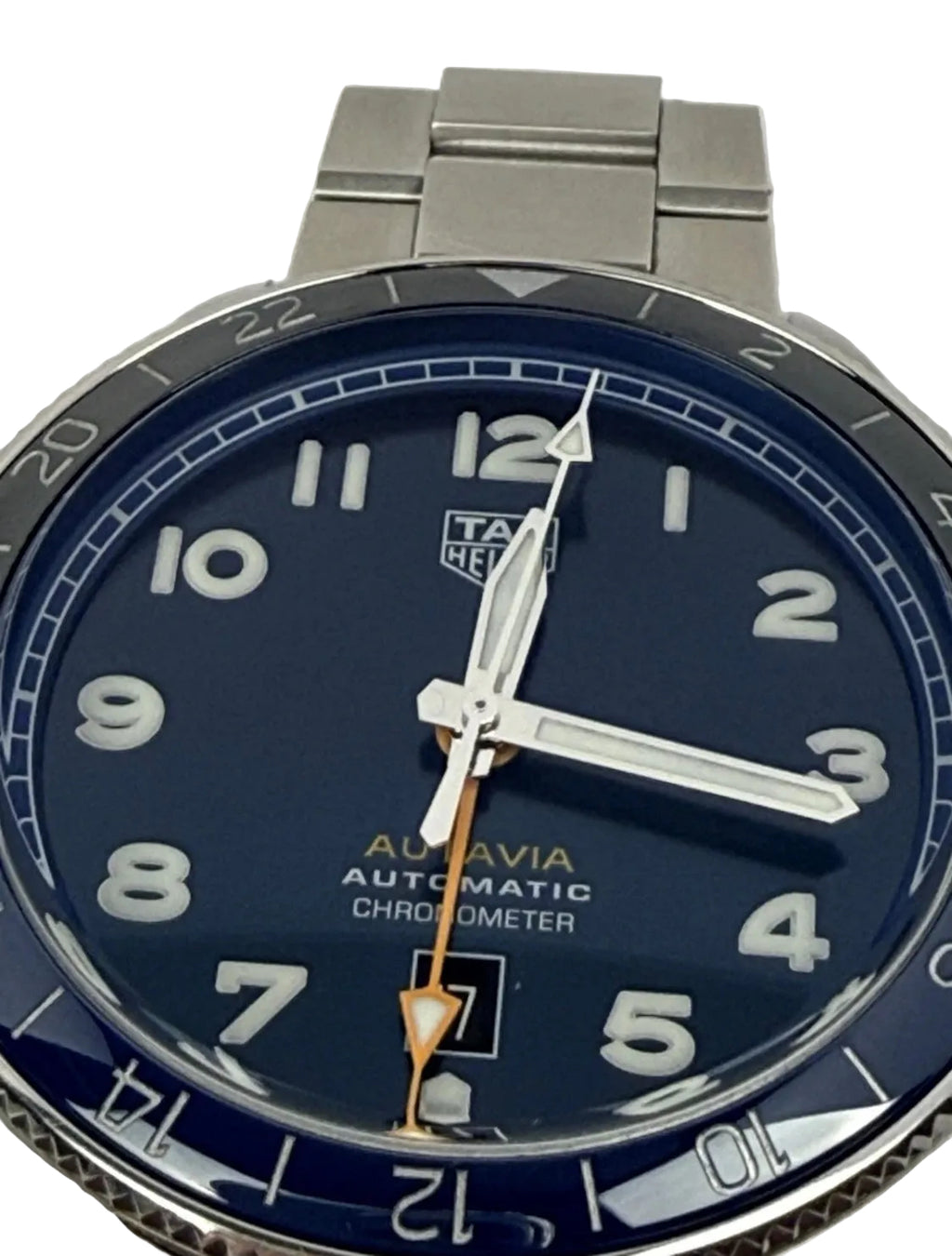 TAG Heuer Autavia GMT 60th Anniversary Blue Dial Batman Bezel Calibre 7 42mm Full Set