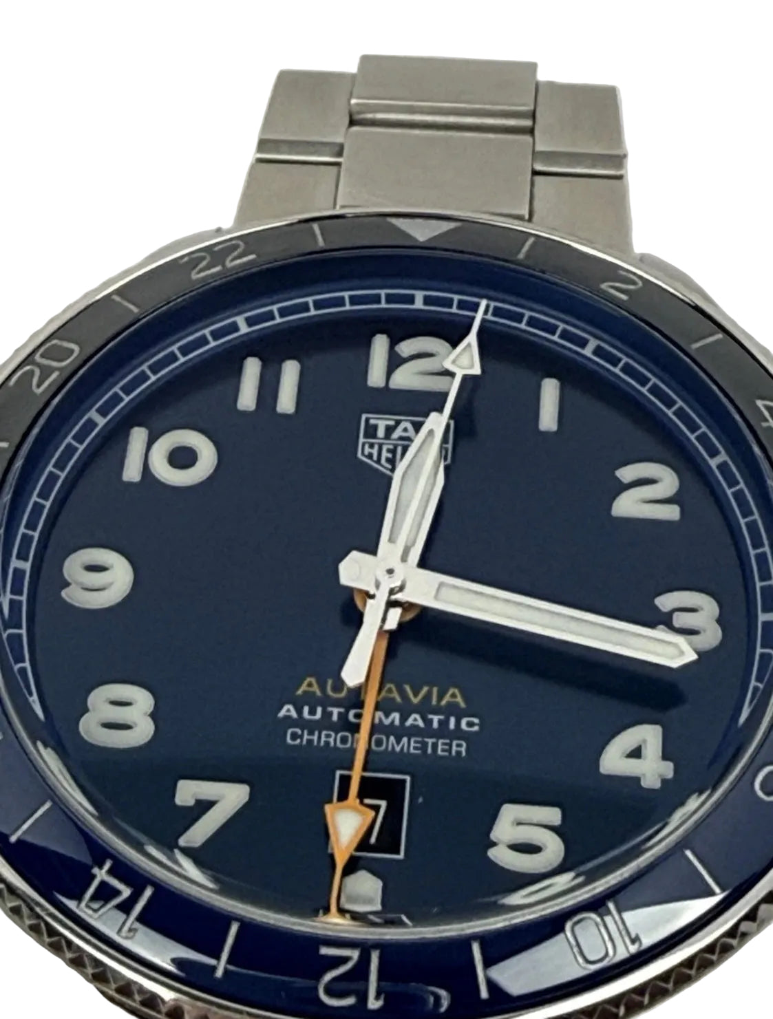 TAG Heuer Autavia GMT 60th Anniversary Blue Dial Batman Bezel Calibre 7 42mm Full Set