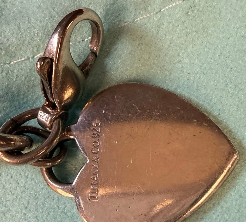 Tiffany & Co. Sterling Silver Heart Tag Necklace 16” 66.3 Grams Signed