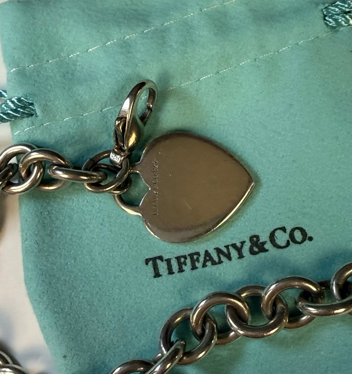 Tiffany & Co. Sterling Silver Heart Tag Necklace 16” 66.3 Grams Signed