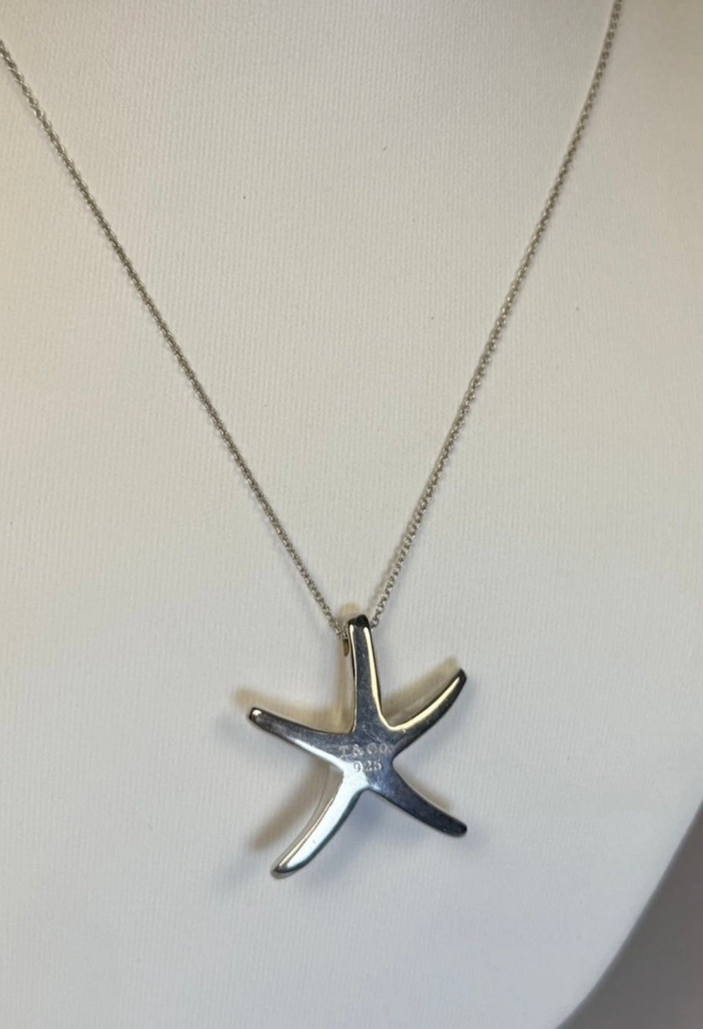 Tiffany & Co Elsa Peretti Starfish Pendant Necklace 16” Sterling Silver 925