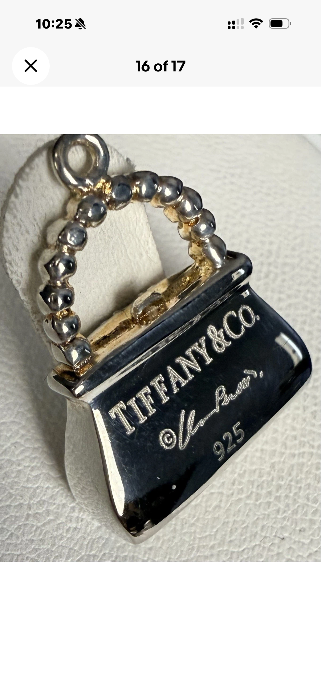 Vintage Tiffany & Co. Elsa Peretti Purse Handbag Pendant Pink Enamel Sterling Silver 8.4g
