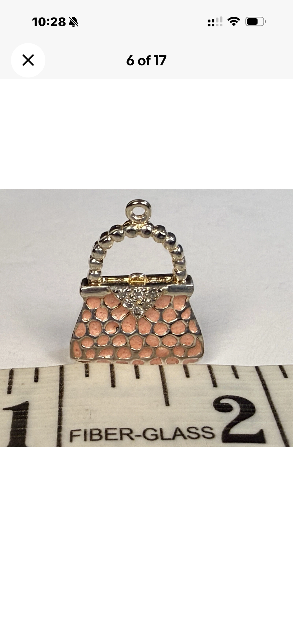 Vintage Tiffany & Co. Elsa Peretti Purse Handbag Pendant Pink Enamel Sterling Silver 8.4g