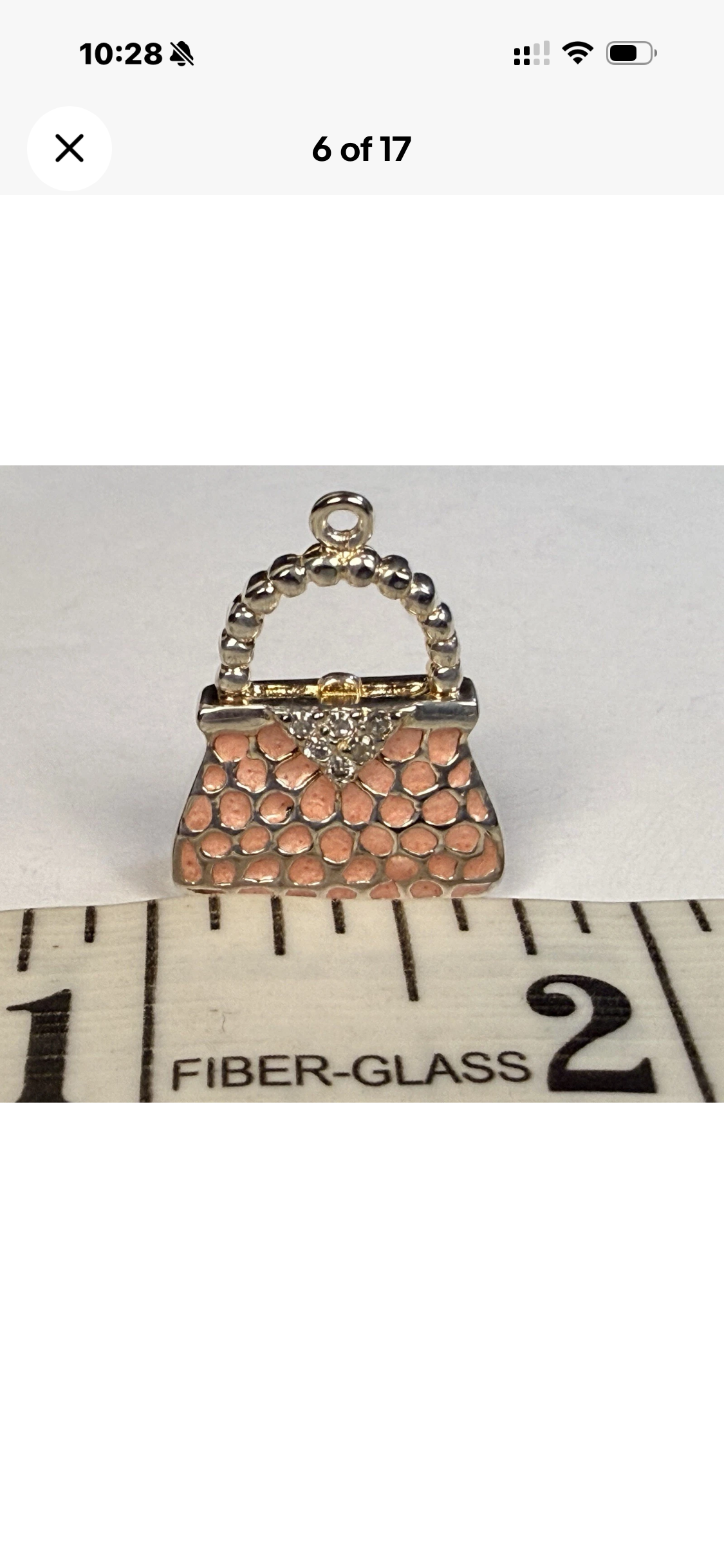 Vintage Tiffany & Co. Elsa Peretti Purse Handbag Pendant Pink Enamel Sterling Silver 8.4g