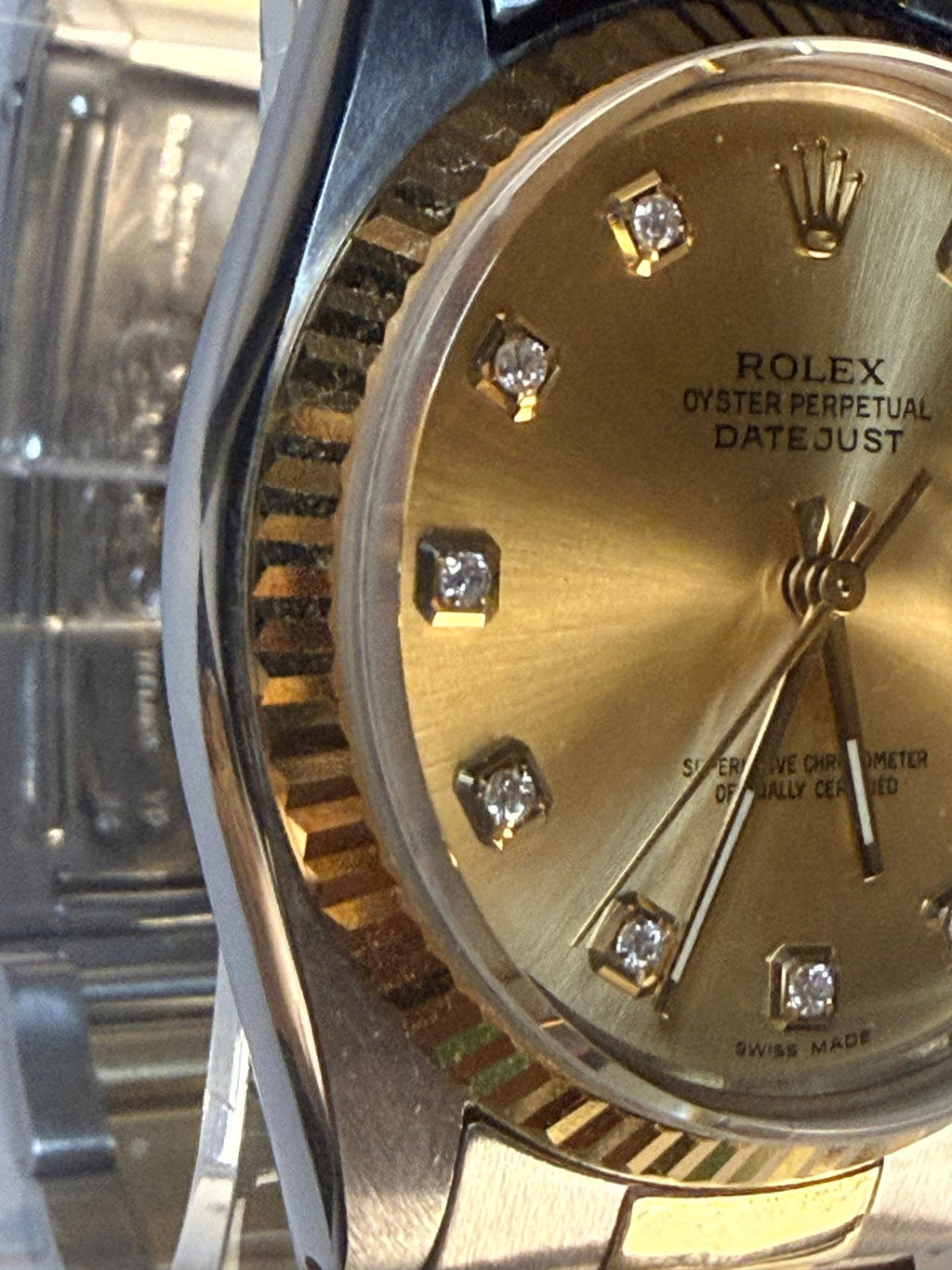Rolex Datejust 16013 Champagne Diamond Dial Two-Tone Full Set - Coyle Fine Jewelry & Timepieces
