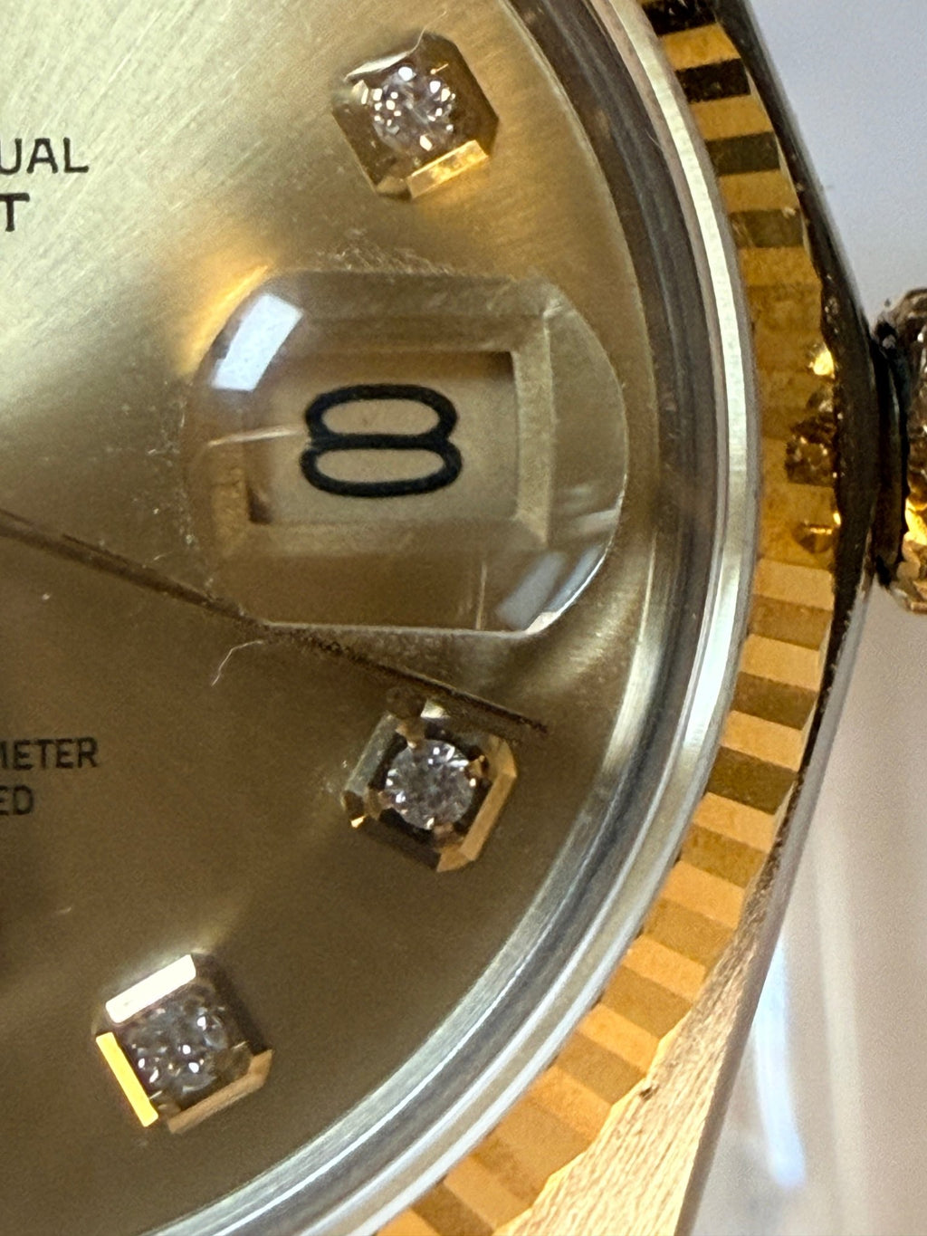 Rolex Datejust 16013 Champagne Diamond Dial Two-Tone Full Set - Coyle Fine Jewelry & Timepieces