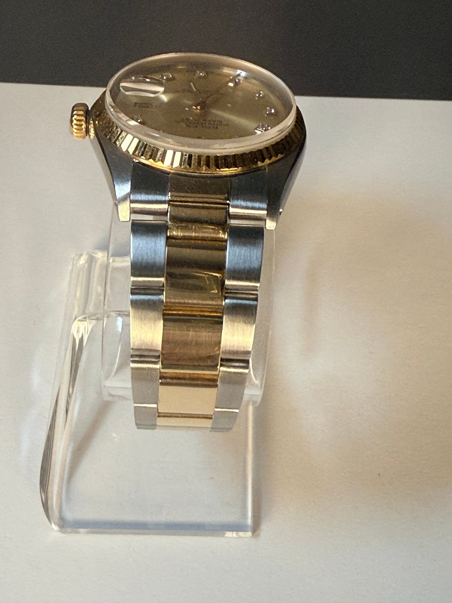 Rolex Datejust 16013 Champagne Diamond Dial Two-Tone Full Set - Coyle Fine Jewelry & Timepieces