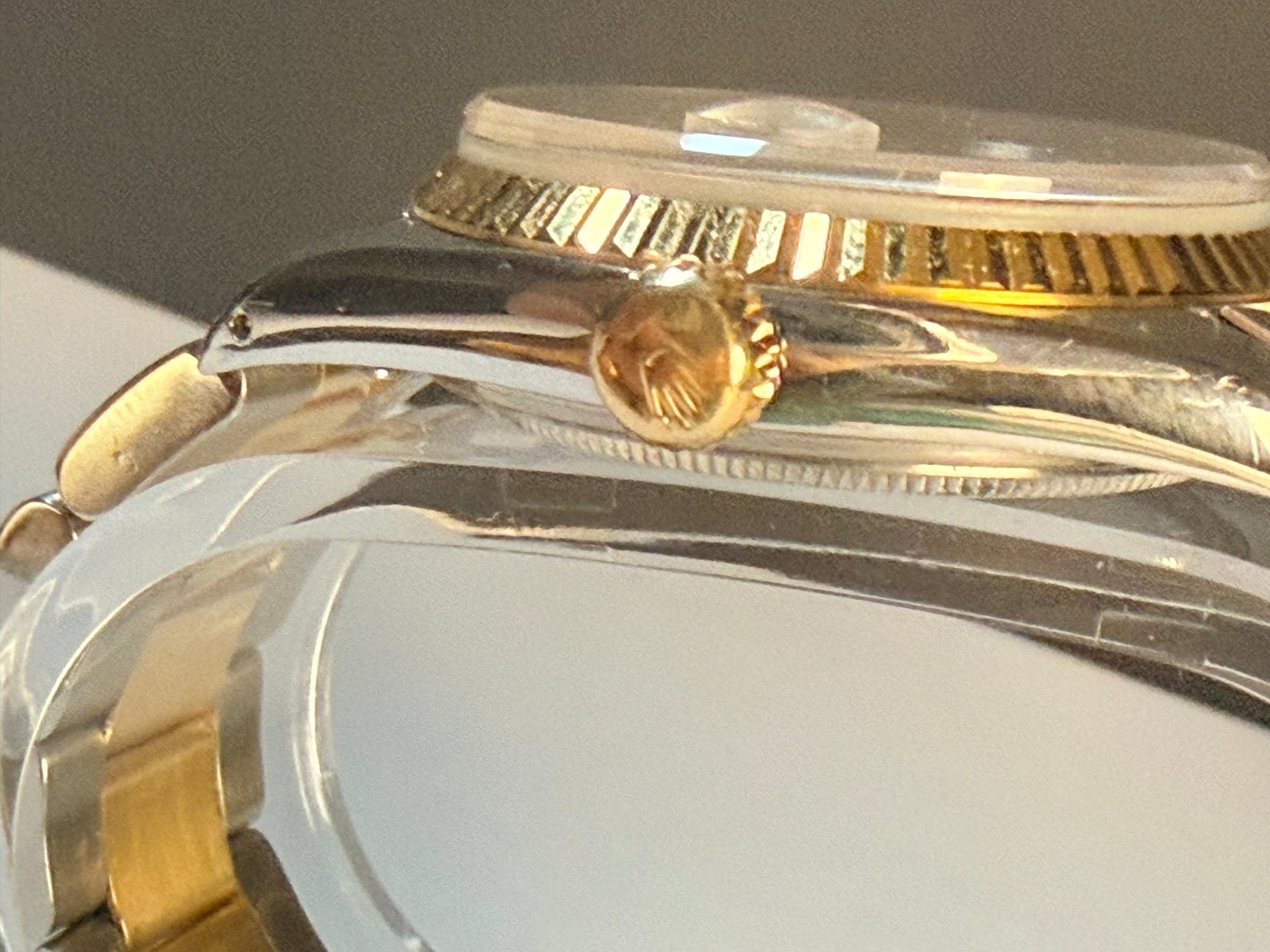 Rolex Datejust 16013 Champagne Diamond Dial Two-Tone Full Set - Coyle Fine Jewelry & Timepieces