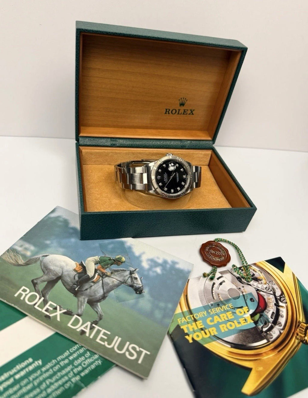 Rolex Datejust Thunderbird 16264 Black Dial Serviced Mens Watch Box Papers - Coyle Fine Jewelry & Timepieces