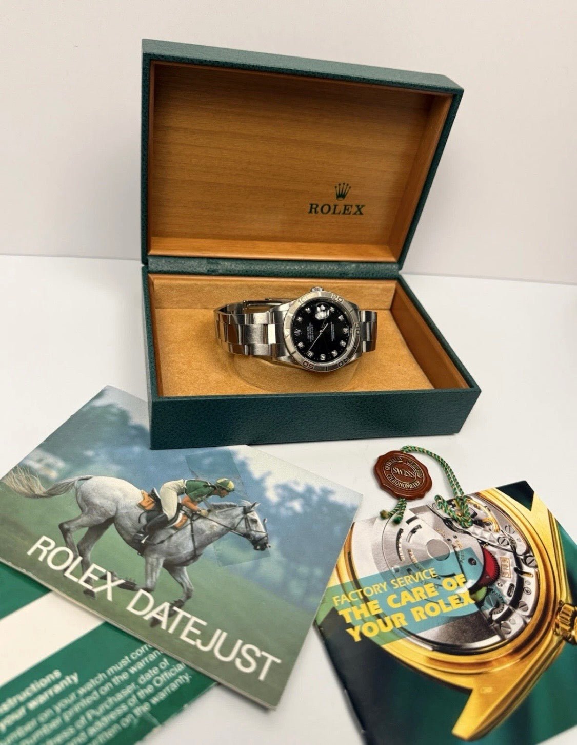 Rolex Datejust Thunderbird 16264 Black Dial Serviced Mens Watch Box Papers - Coyle Fine Jewelry & Timepieces