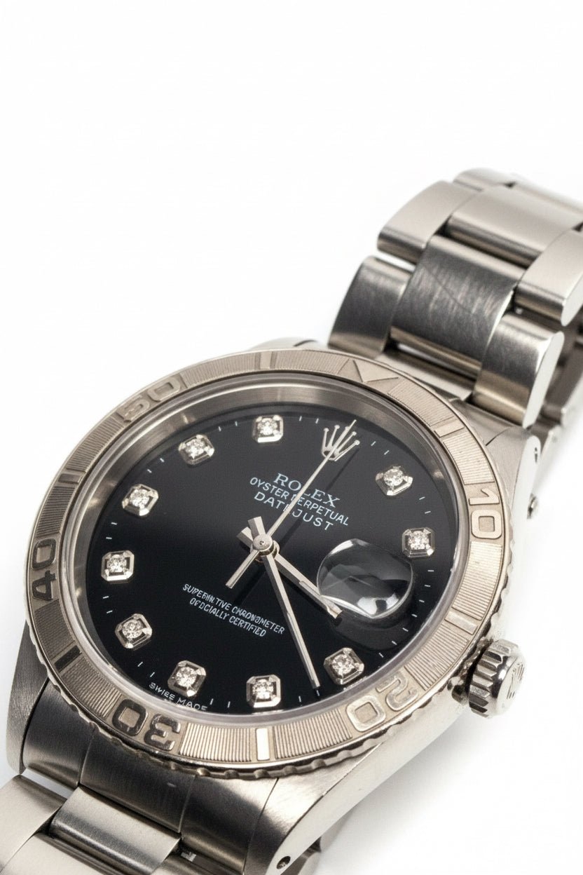 Rolex Datejust Thunderbird 16264 Black Dial Serviced Mens Watch Box Papers - Coyle Fine Jewelry & Timepieces