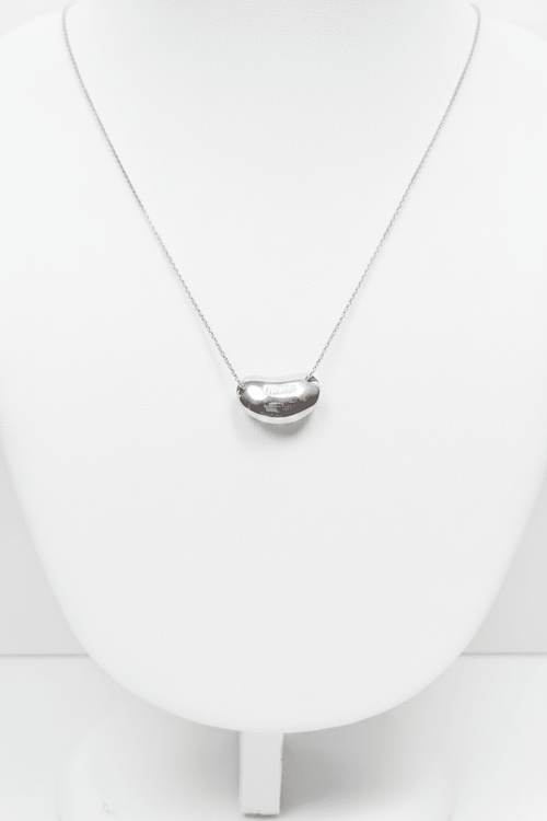 Tiffany & Co Elsa Peretti Bean Pendant Necklace Sterling Silver 16” 8g - Coyle Fine Jewelry & Timepieces