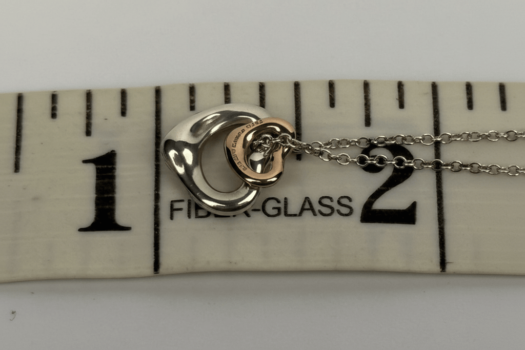 Tiffany & Co Elsa Peretti Open Heart Necklace Sterling Silver 18K Gold 26g - Coyle Fine Jewelry & Timepieces